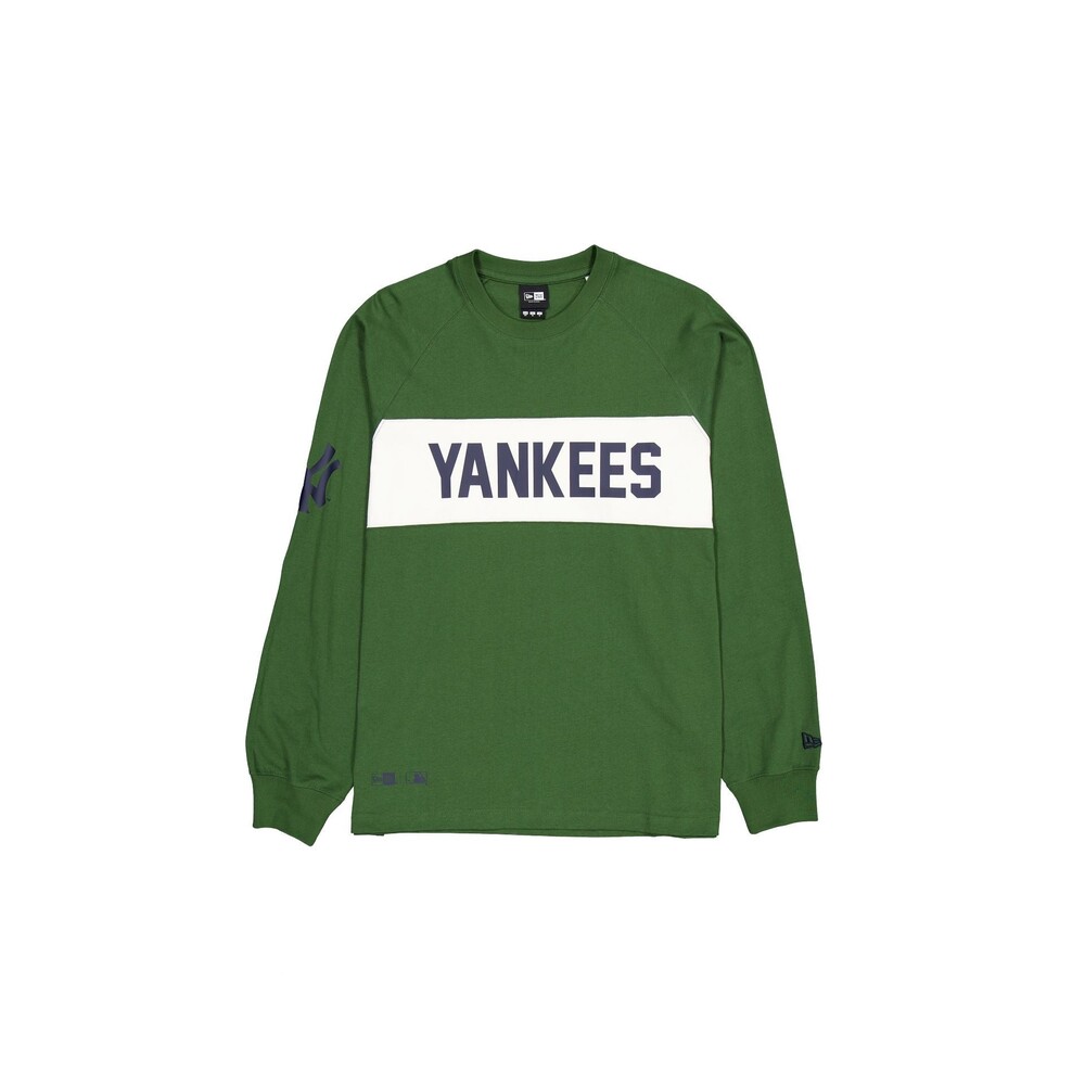 New Era New York Yankees Color Block Douglas Fir Long Sleeve T-Shirt - Size S